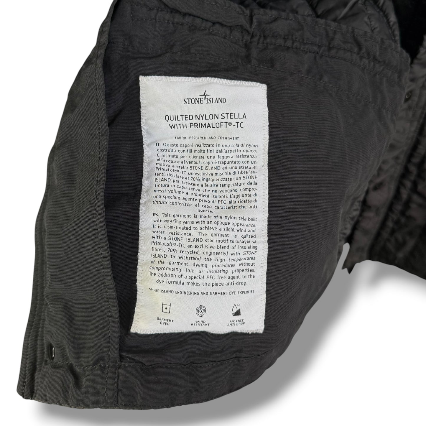 Stone Island Quilted Nylon Stella With Primaloft-TC (M, 23.5”)