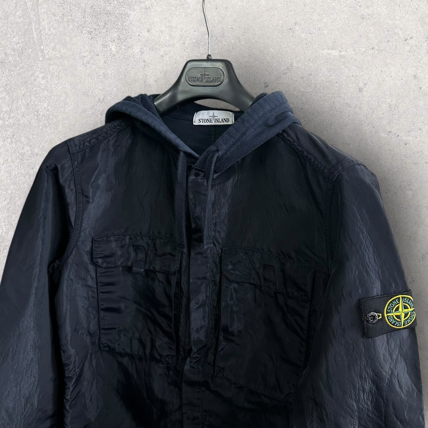 Stone Island Shimmer Hooded Overshirt (L, 21”)