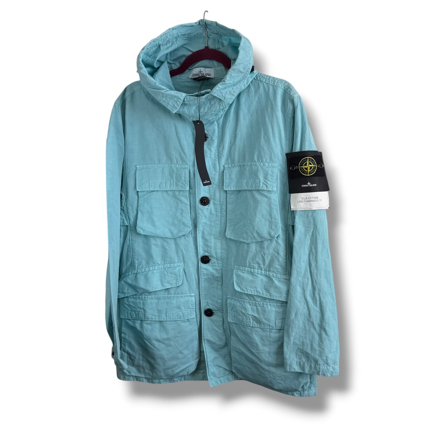 Stone Island Tela Cotone Lino Fiammato-TC (M, 22.5”)