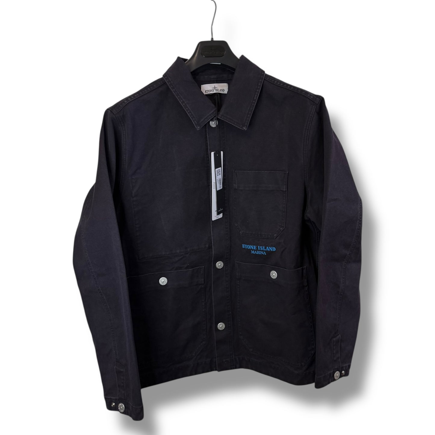 Stone Island Marina Plated Cotton Canvas Jacket (XL, 25”)