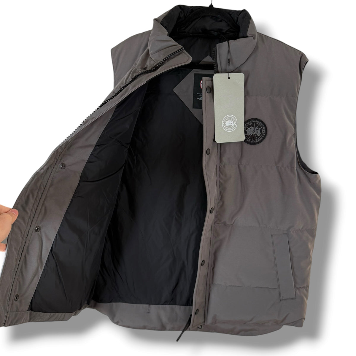 Canada Goose Coastal Grey Black Label Garson Gilet (XL, 24”)