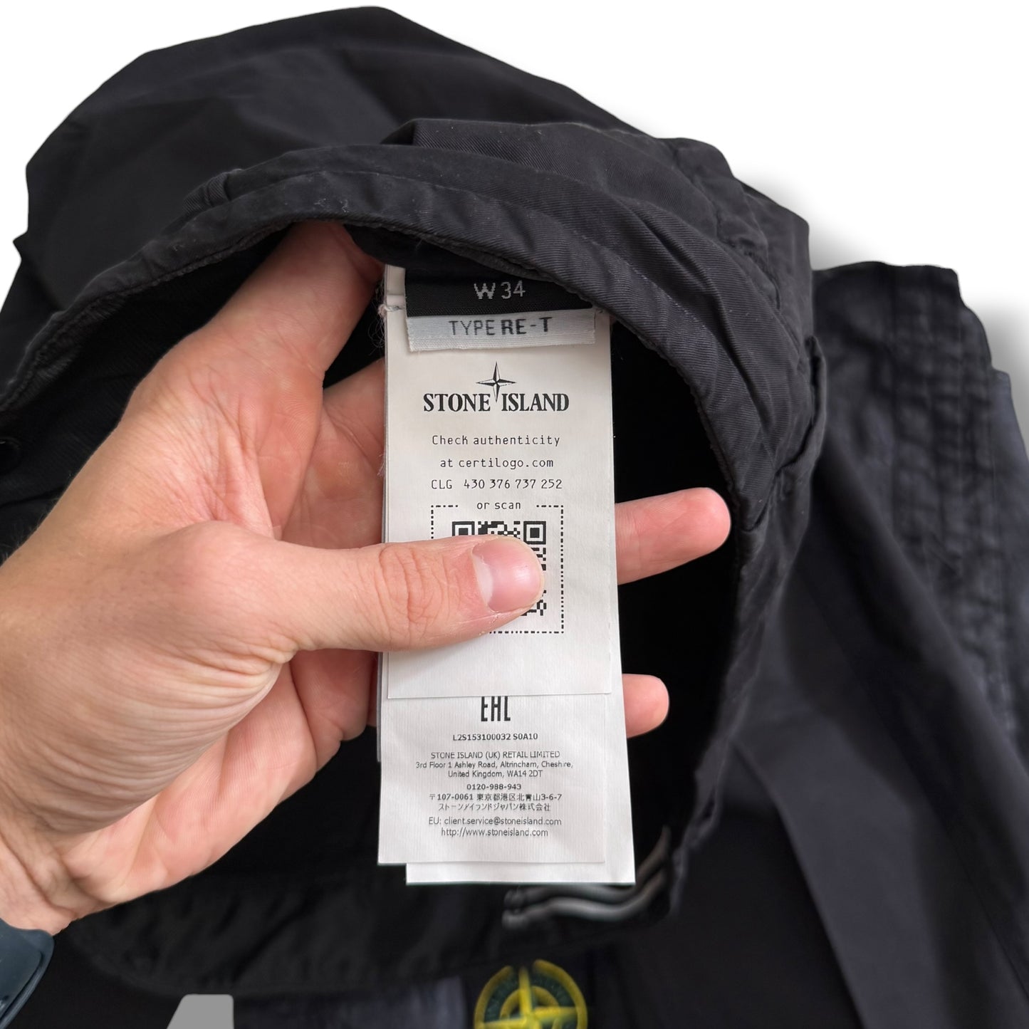 Stone Island Black Cargos (34”)