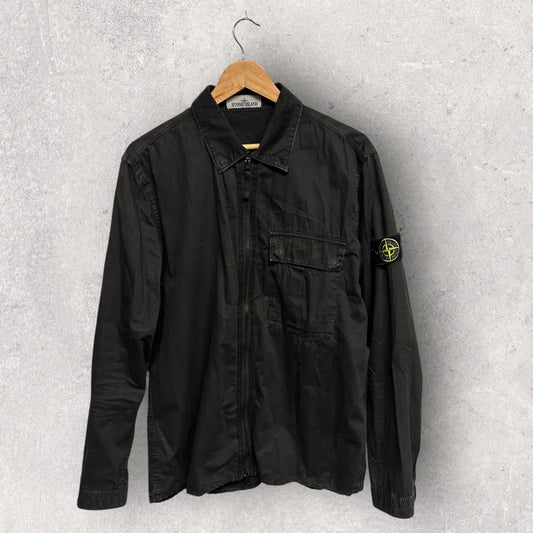 Stone Island Black Overshirt (L, 22”)
