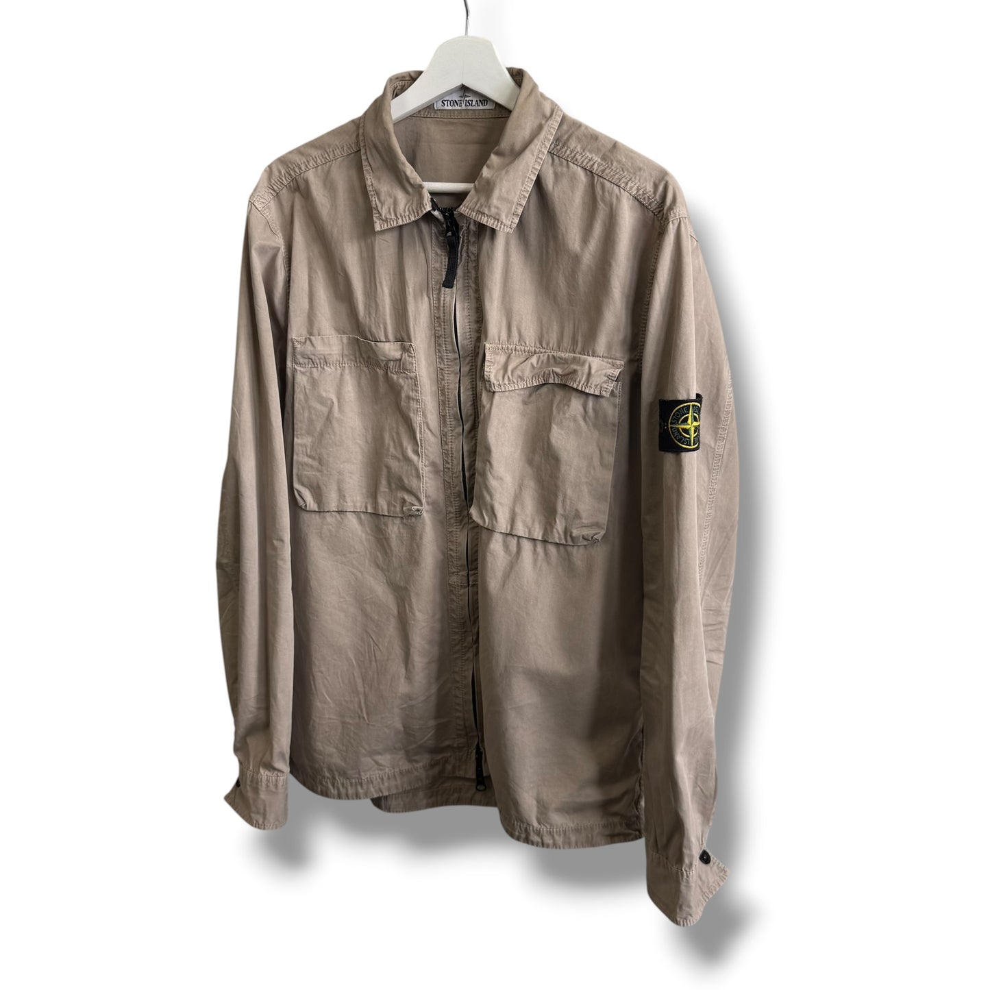 Stone Island Beige Overshirt (XL, 23”)