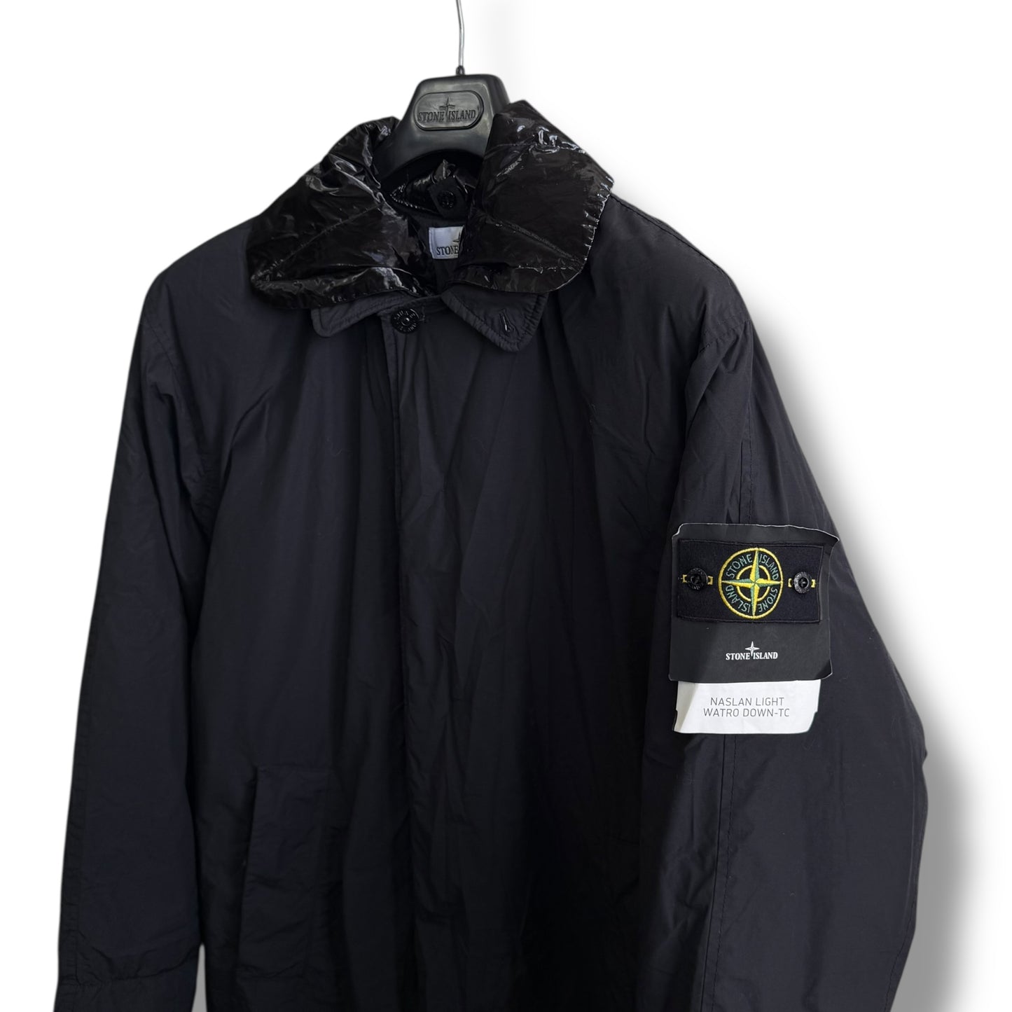 Stone Island Naslan Light Watro Down TC Long Fishtail Coat (M, 24.5” - Fits XL)