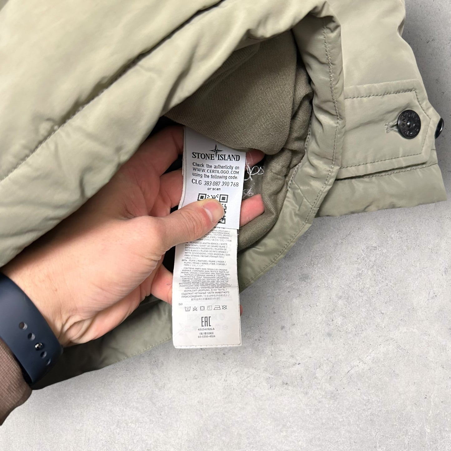 Stone Island Micro Yarn Fur Hood Coat (M 21.5”)