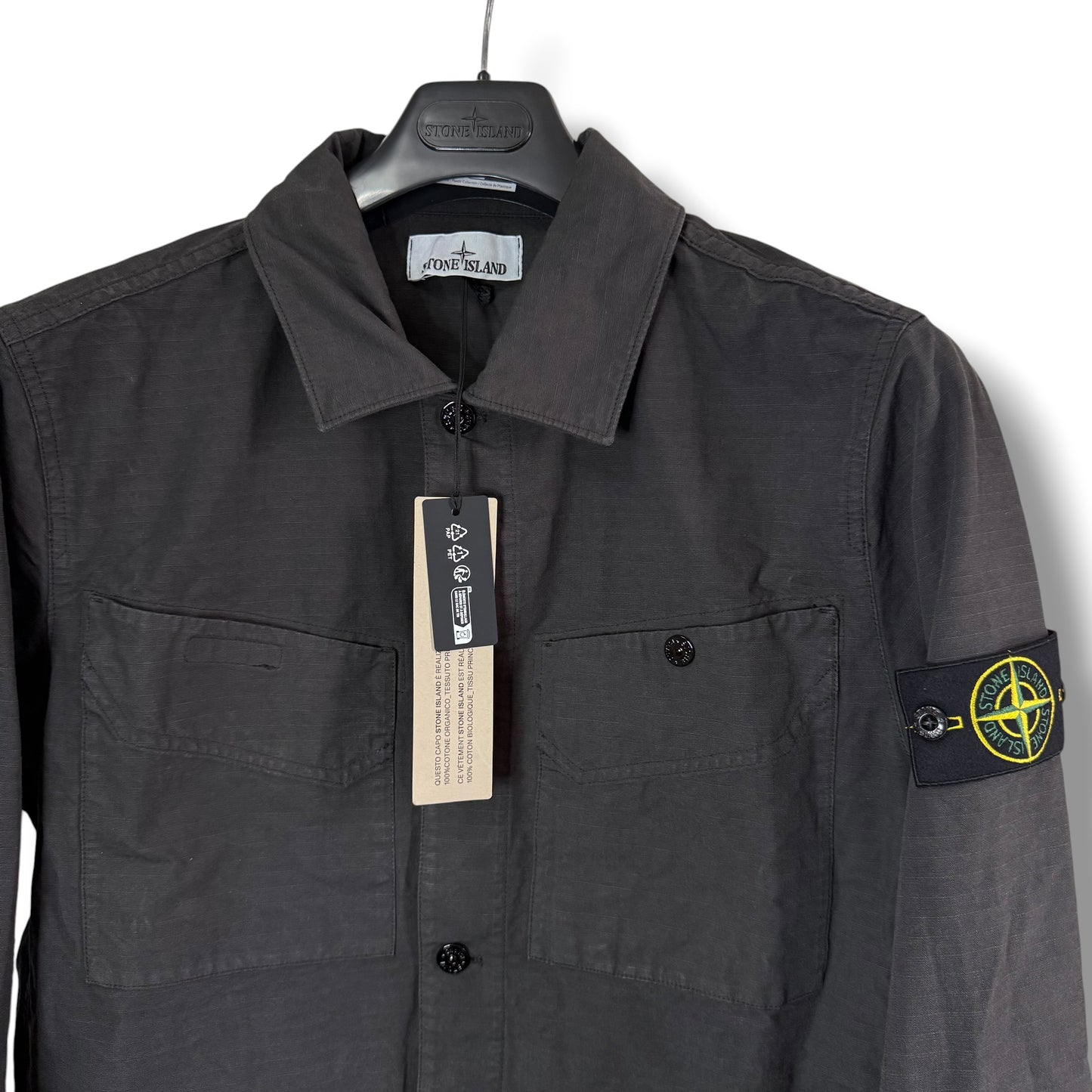 Stone Island Ripstop Overshirt (L, 22.5”)