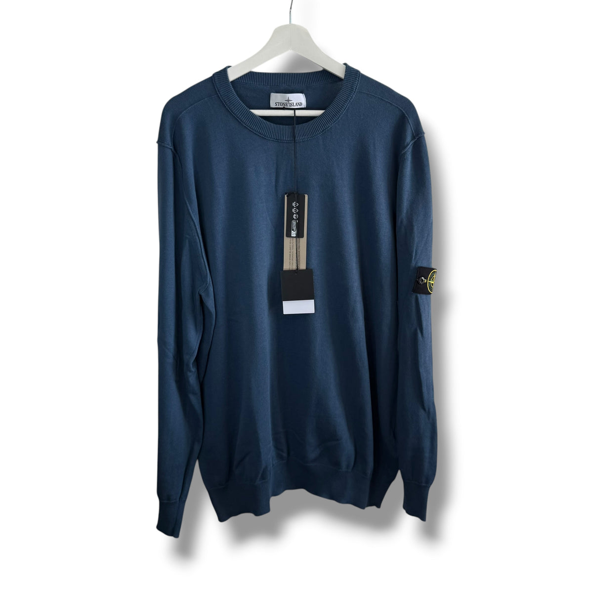 Stone Island Knitted Blue Jumper (3XL, 25.5”)