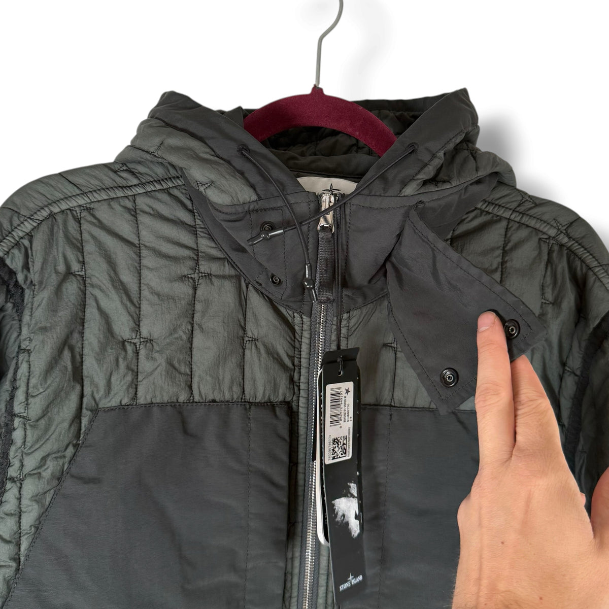 Stone Island Hooded Quilted Nylon Stella With Primaloft - TC (M, 23”)