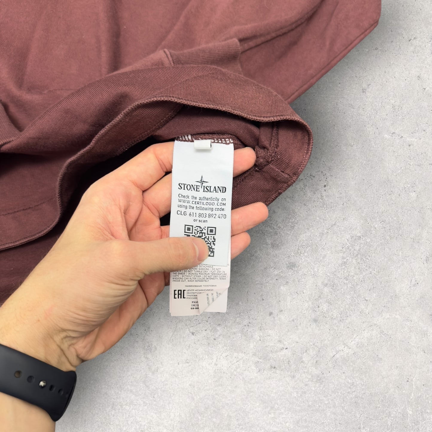 Stone Island Burgundy Sweatshirt (S 20”)