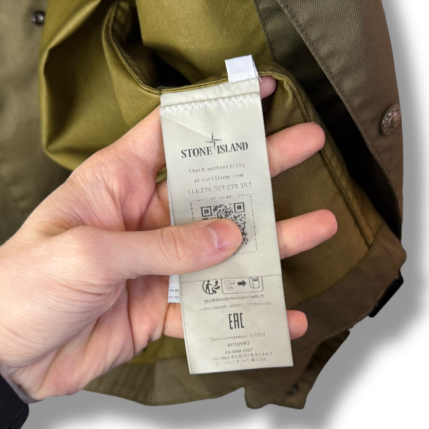 Stone Island Performance Twill Wool-TC Ghost Piece (L, 24”)