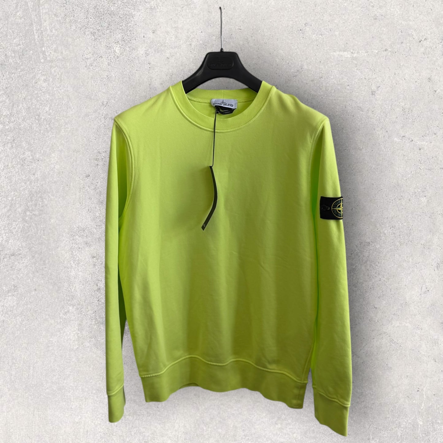 Stone Island Lime Sweatshirt (L, 22”)