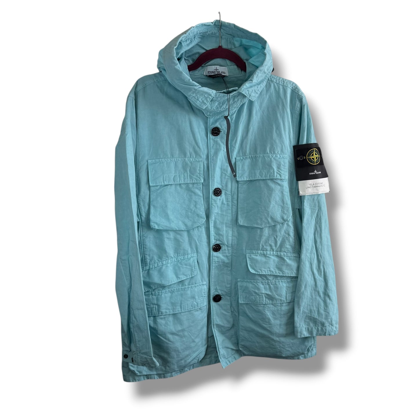 Stone Island Tela Cotone Lino Fiammato-TC (M, 22.5”)