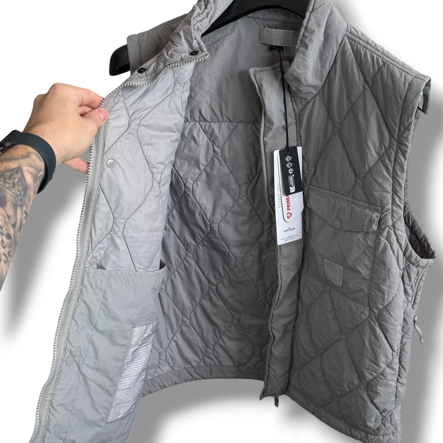 Stone Island Nylon Smerigliato Ghost Gilet (XL, 24”)