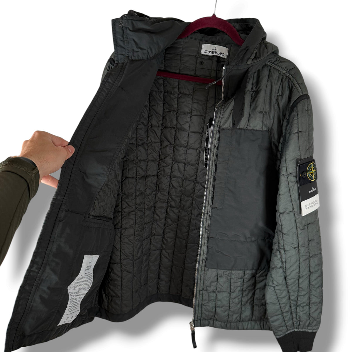 Stone Island Hooded Quilted Nylon Stella With Primaloft - TC (M, 23”)