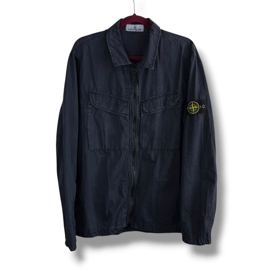 Stone Island Navy Overshirt (XL, 23.5”)