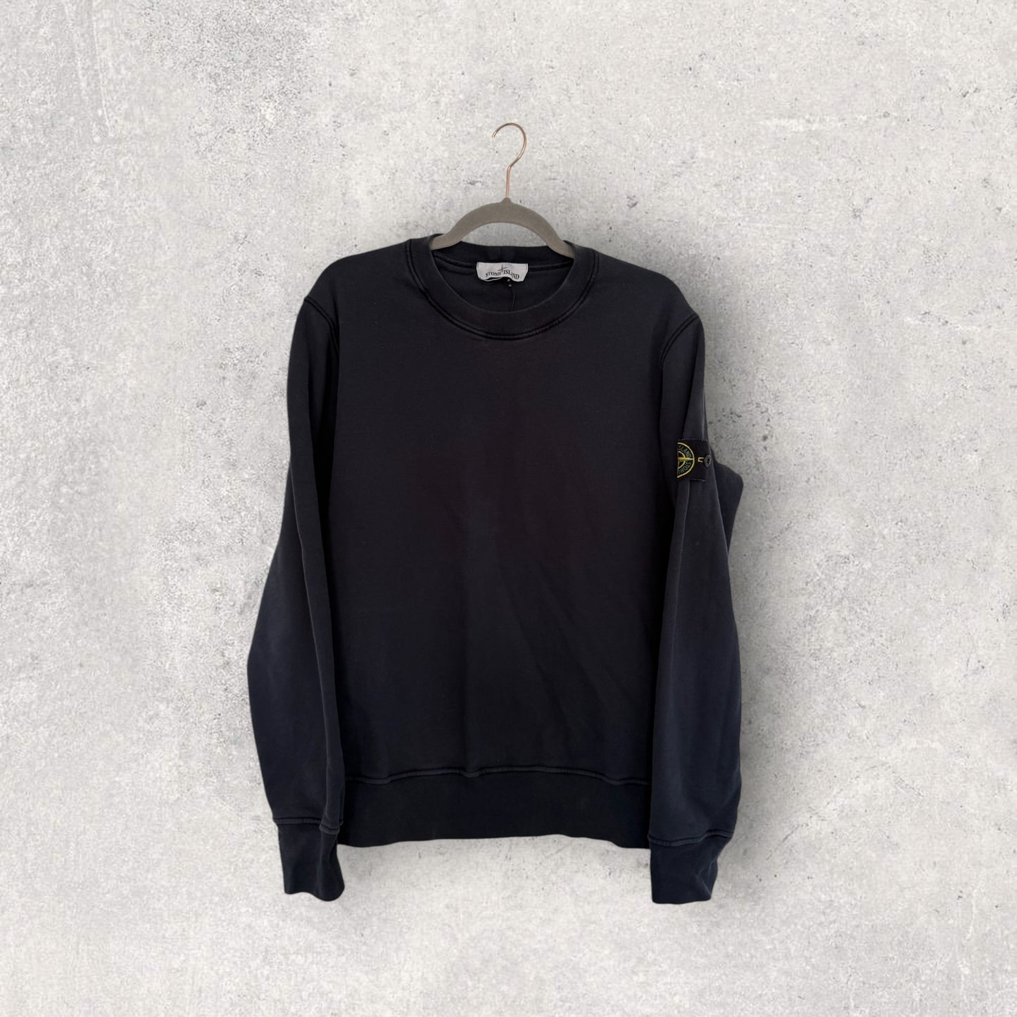 Stone Island Black Sweatshirt (L, 22.5”)