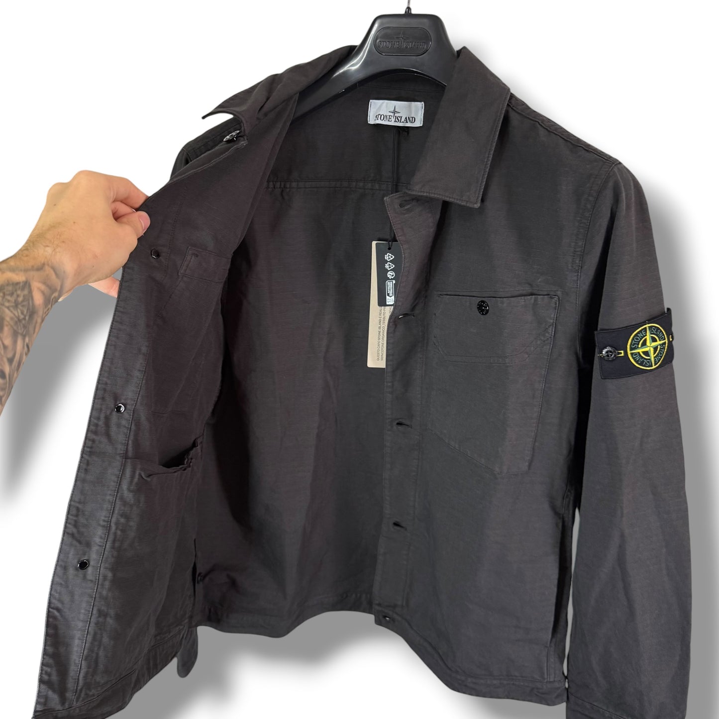 Stone Island Ripstop Overshirt (L, 22.5”)