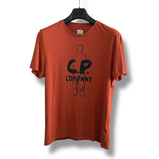 CP Company Orange Graphic T-Shirt (L, 20.5”)