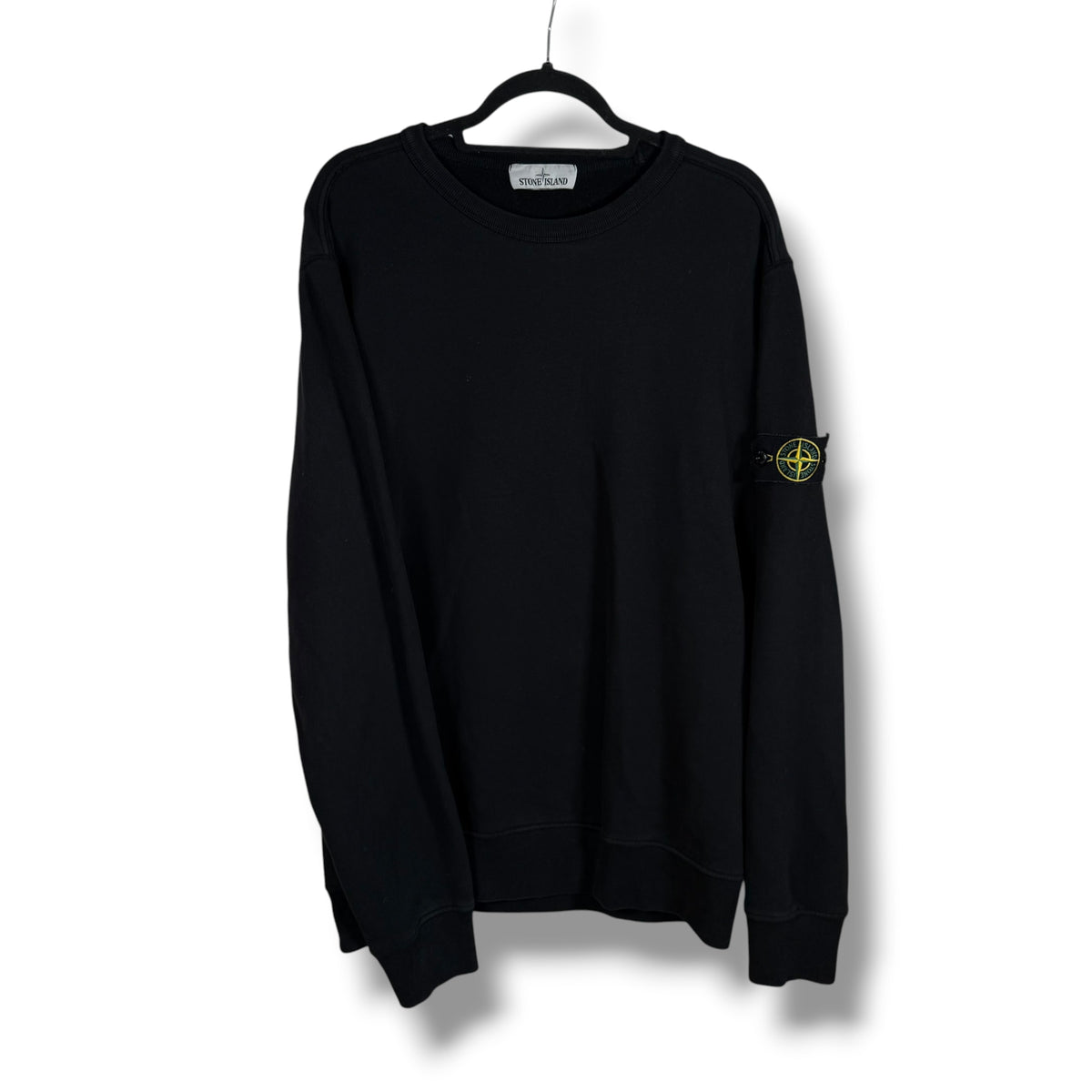 Stone Island Black Sweatshirt (XL, 24.5”)