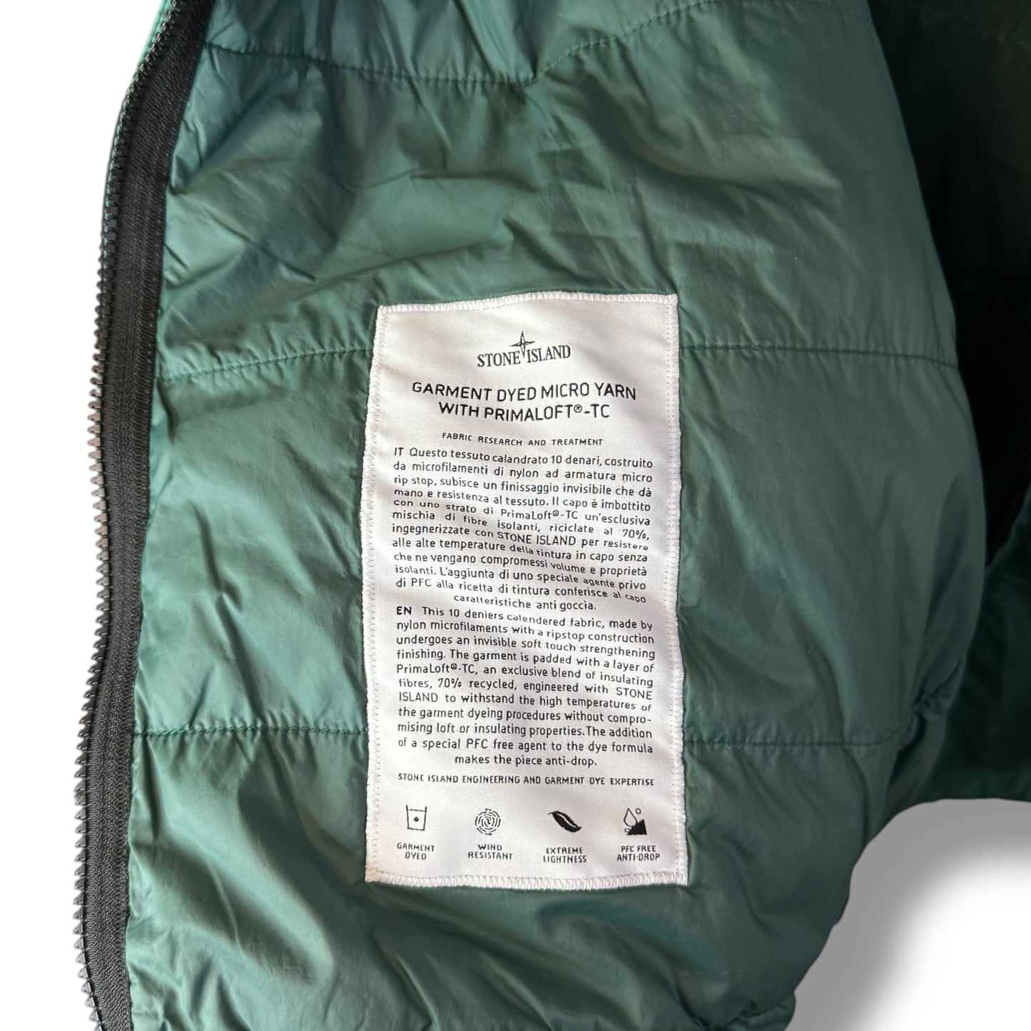 Stone Island Garment Dyed Micro Yarn With Primaloft-TC (M, 23”)