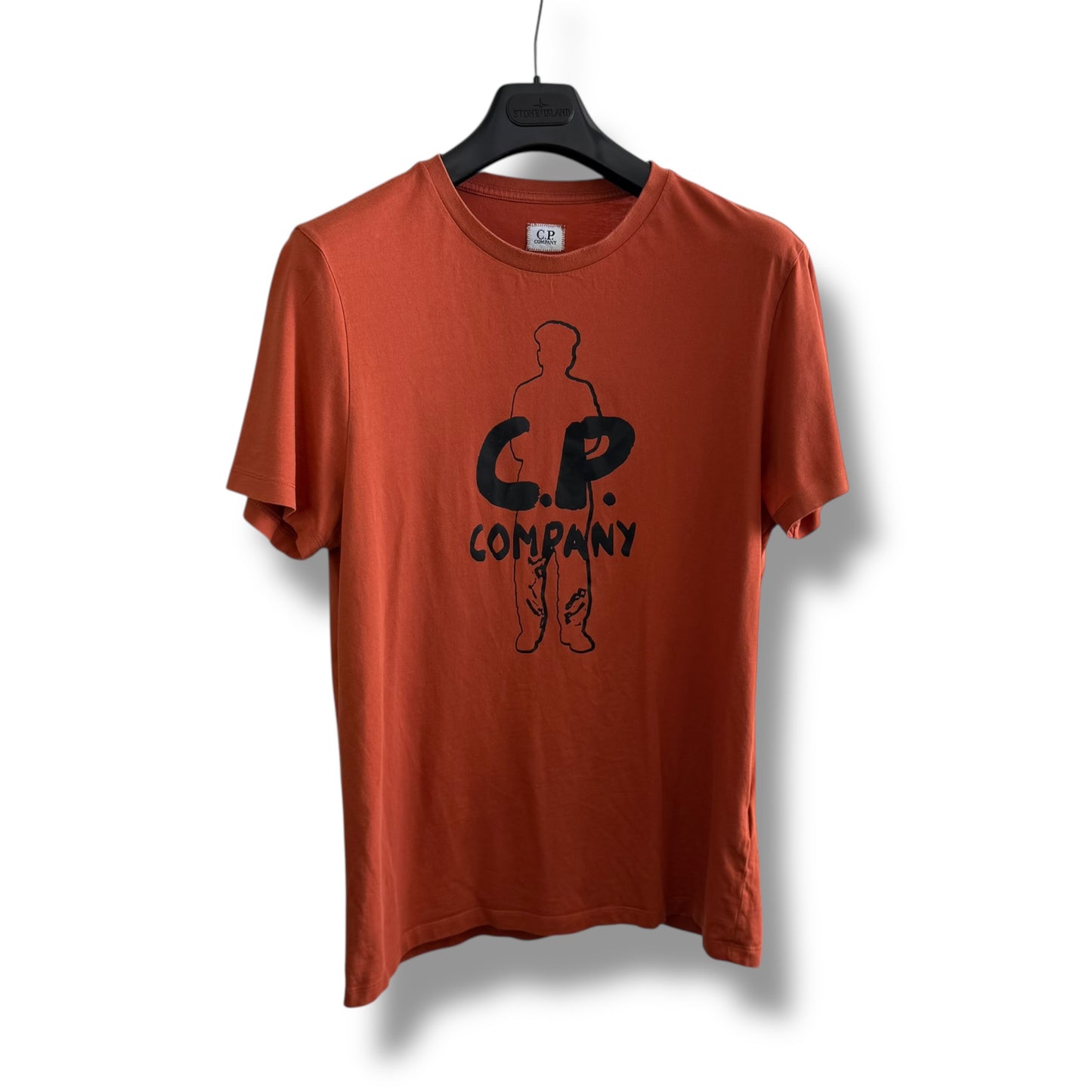 CP Company Orange Graphic T-Shirt (L, 20.5”)