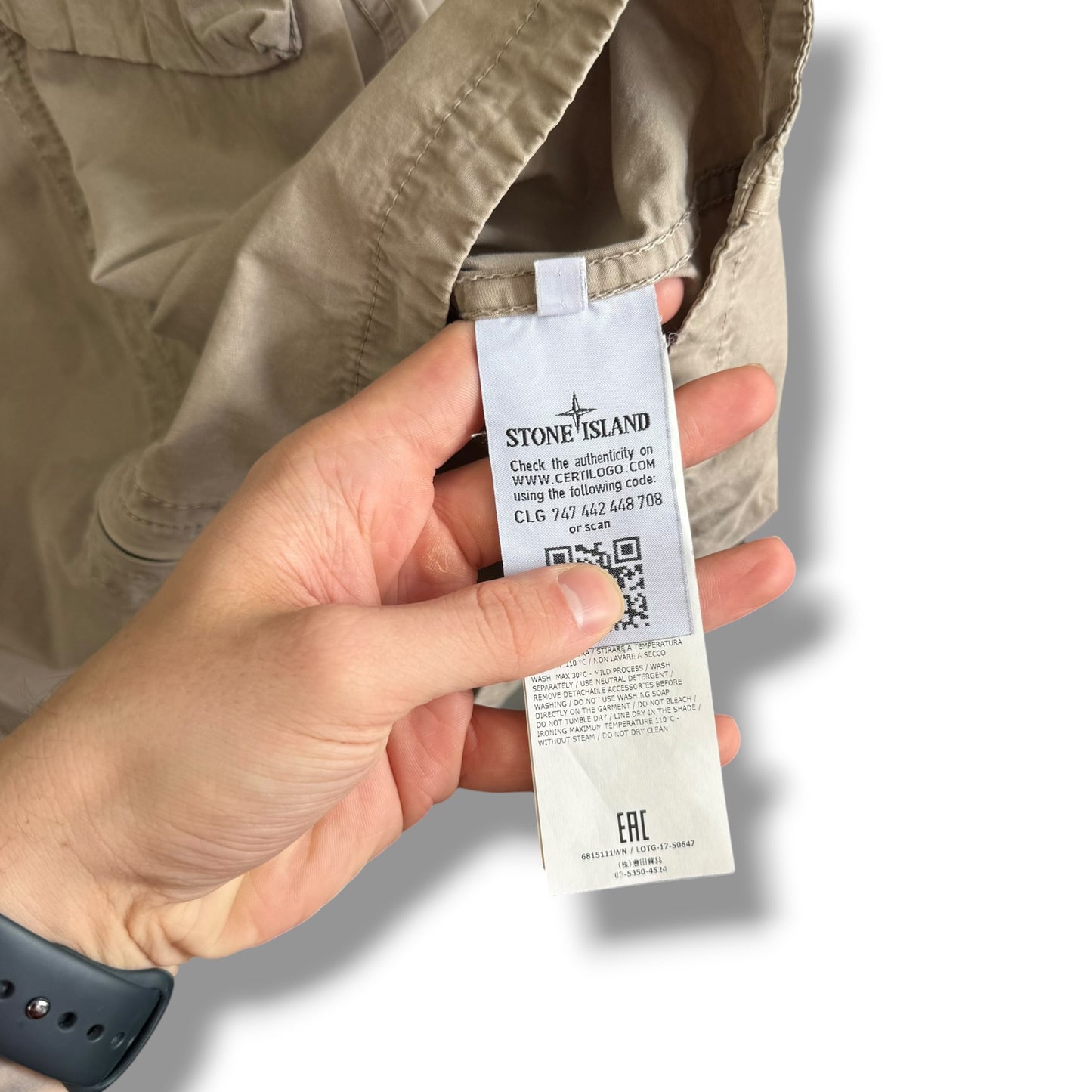 Stone Island Beige Overshirt (XL, 23”)