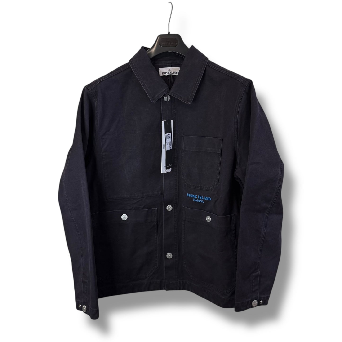 Stone Island Marina Plated Cotton Canvas Jacket (XL, 25”)