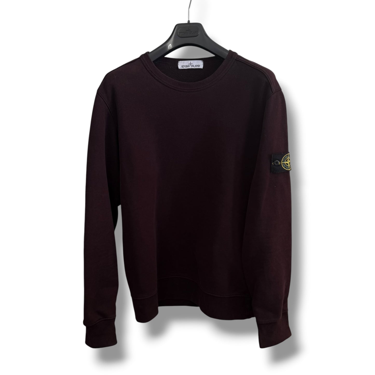 Stone Island Maroon Sweatshirt (L, 23”)