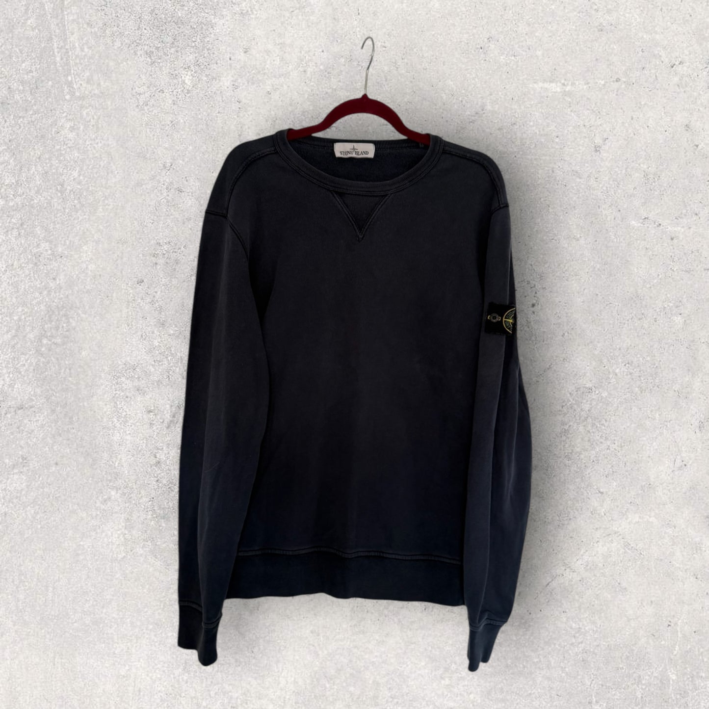 Stone Island Navy Jumper - (L, 22”)