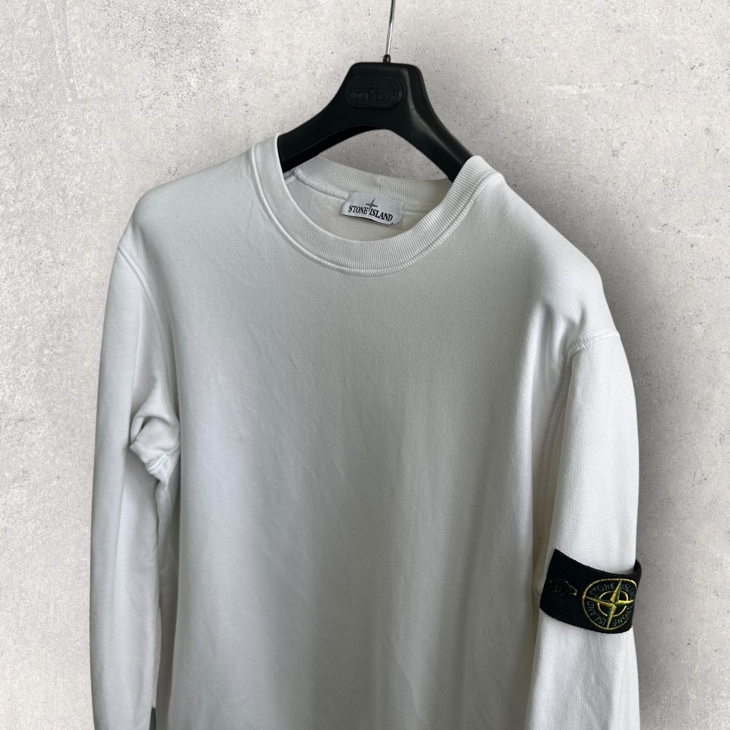 Stone Island White Sweatshirt (XL, 24”)