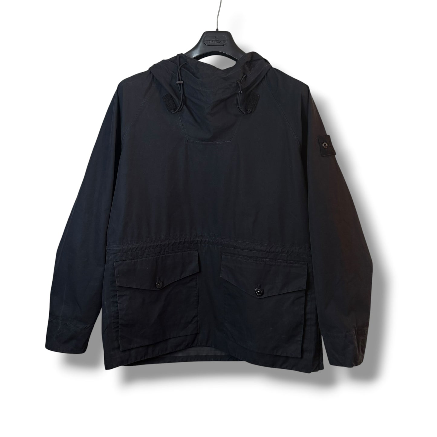 Stone Island Black O-Ventile Ghost Pullover Smock (L, 26”)