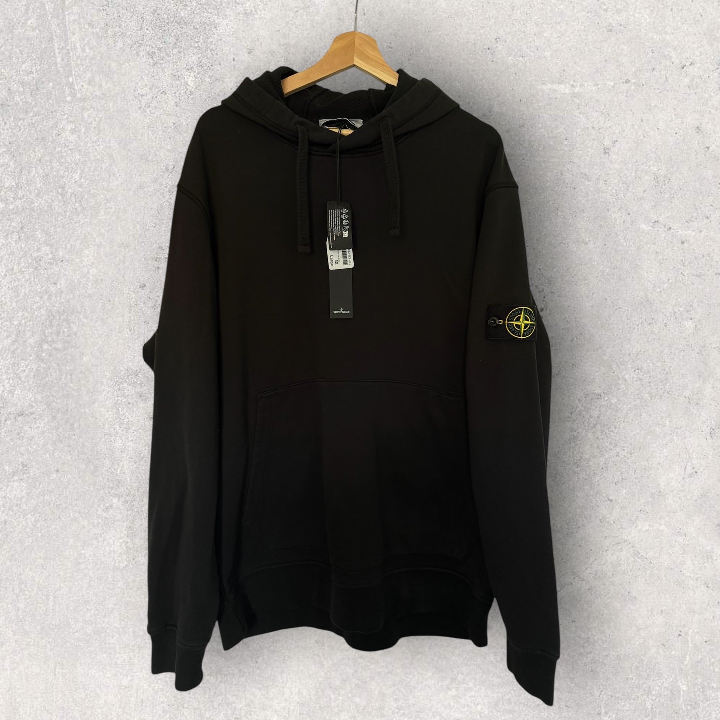 Stone Island Black Hoodie (3XL, 28”)