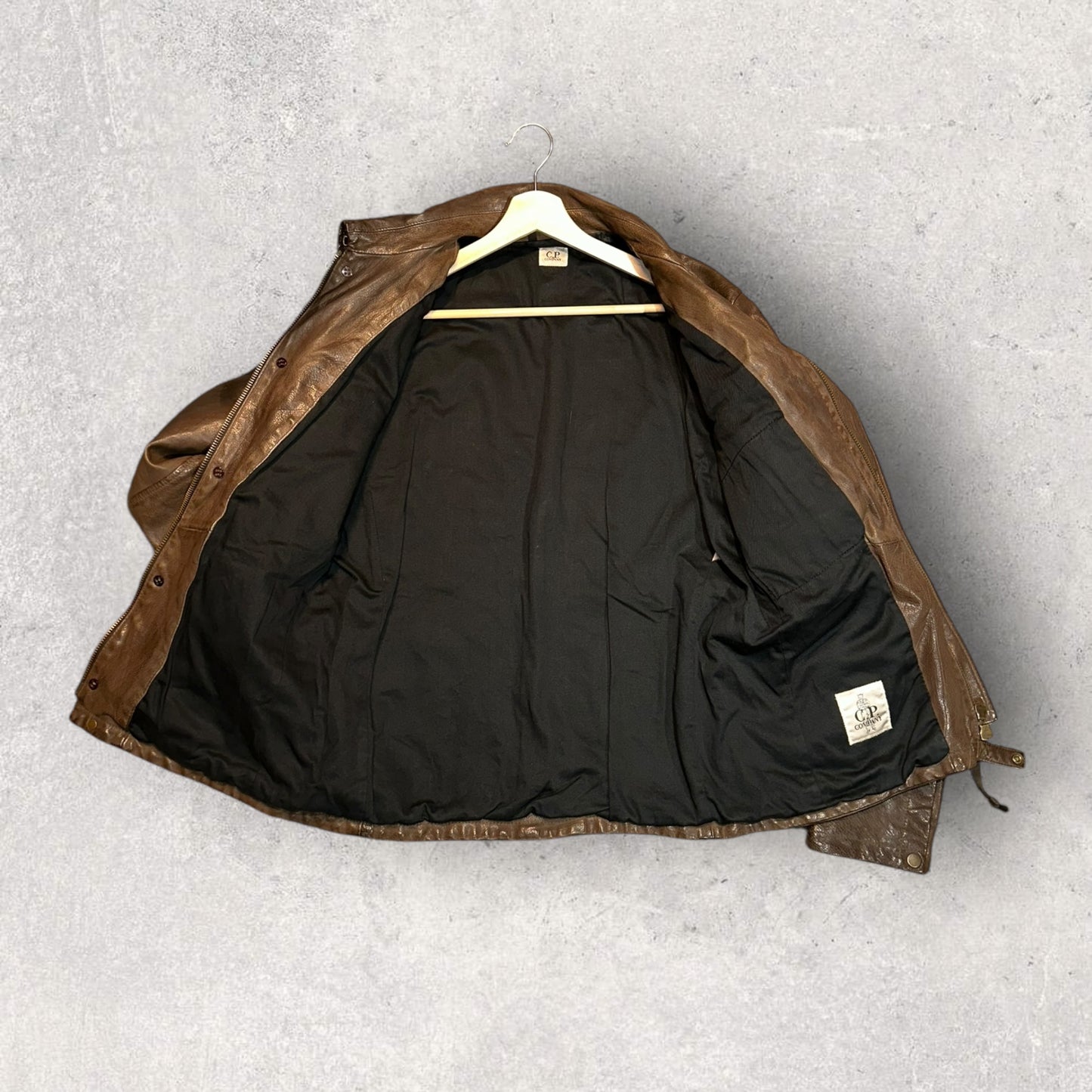 CP Company Genuine Buffalo Leather Heavy Jacket - (L 22”)