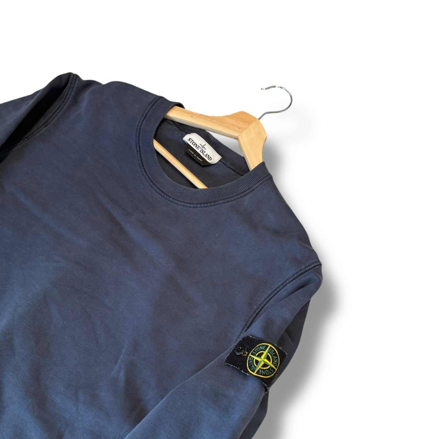Stone Island Navy Sweatshirt (L, 23”)