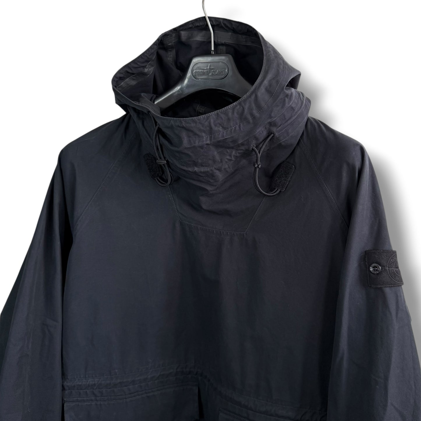 Stone Island Black O-Ventile Ghost Pullover Smock (L, 26”)