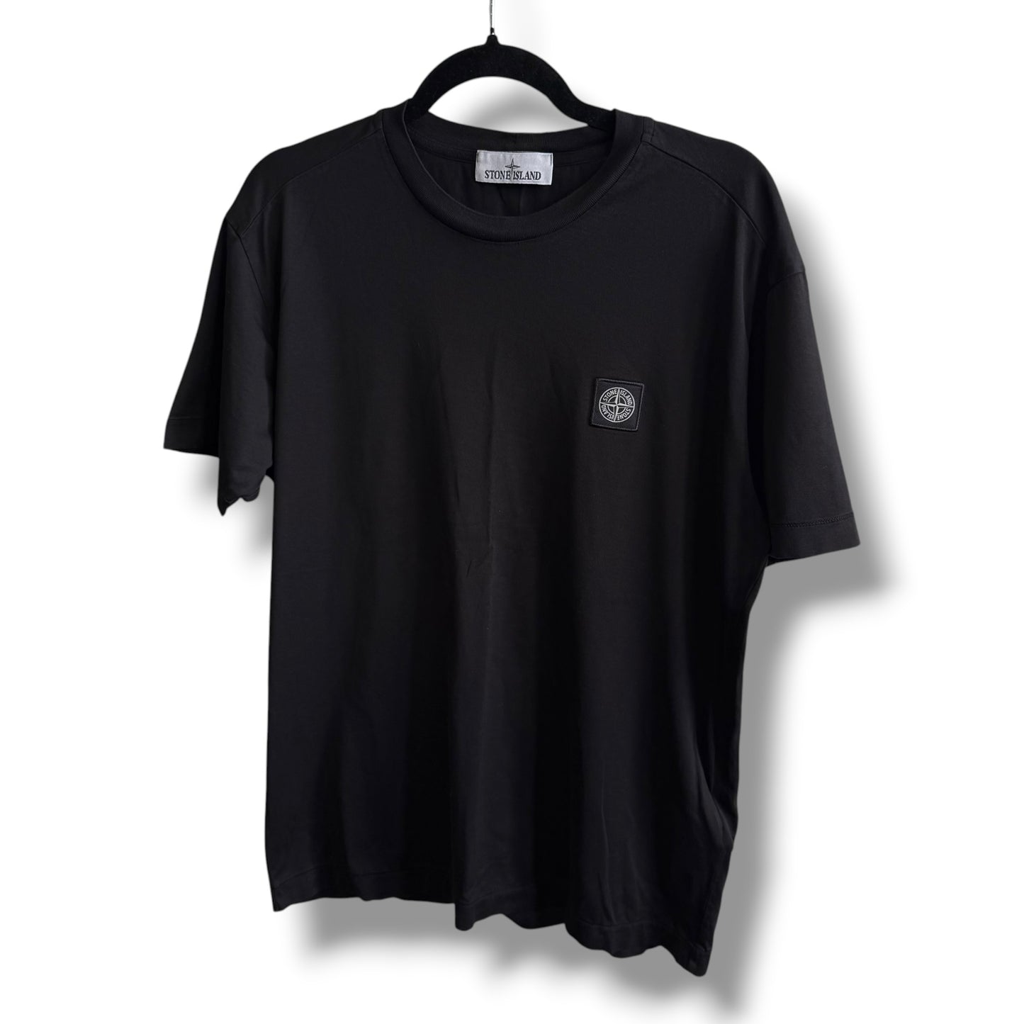Stone Island Black T-Shirt (L, 21.5”)