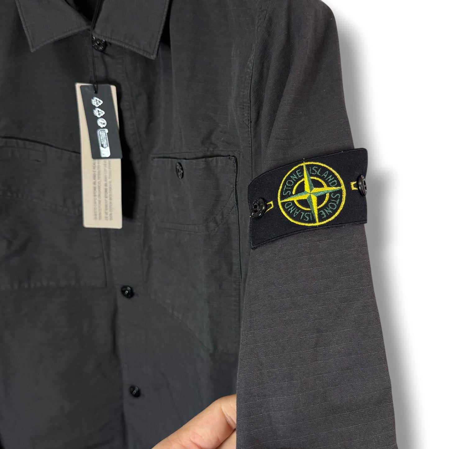 Stone Island Ripstop Overshirt (L, 22.5”)