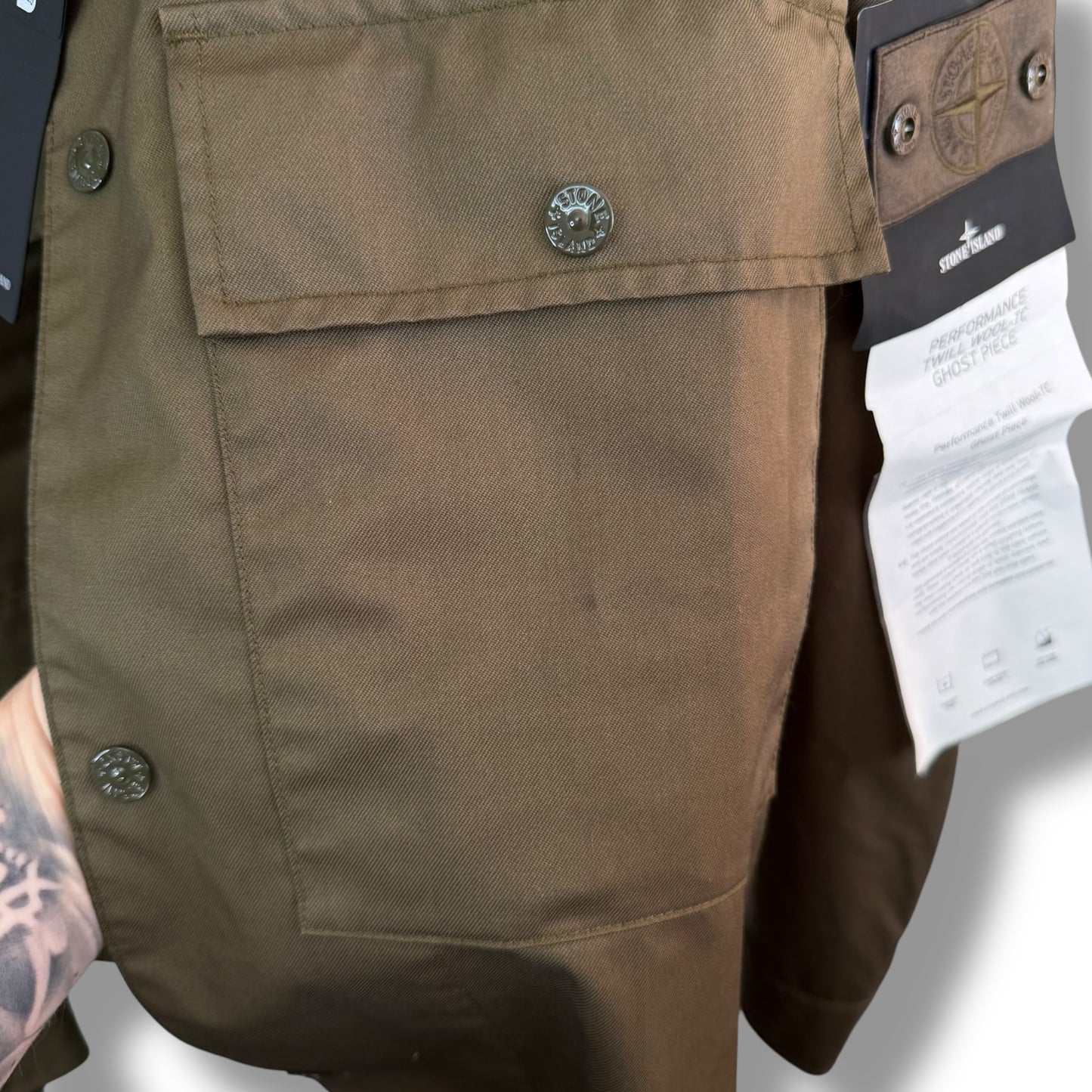 Stone Island Performance Twill Wool-TC Ghost Piece (L, 23.5”)