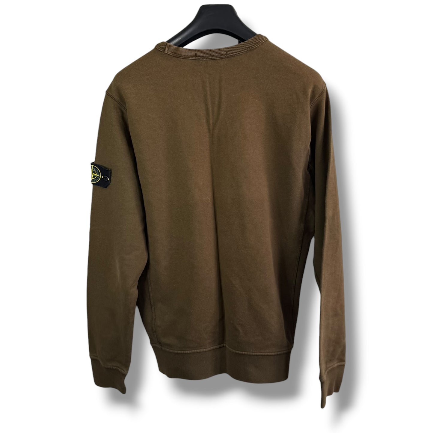 Stone Island Khaki Sweatshirt (L, 22.5”)