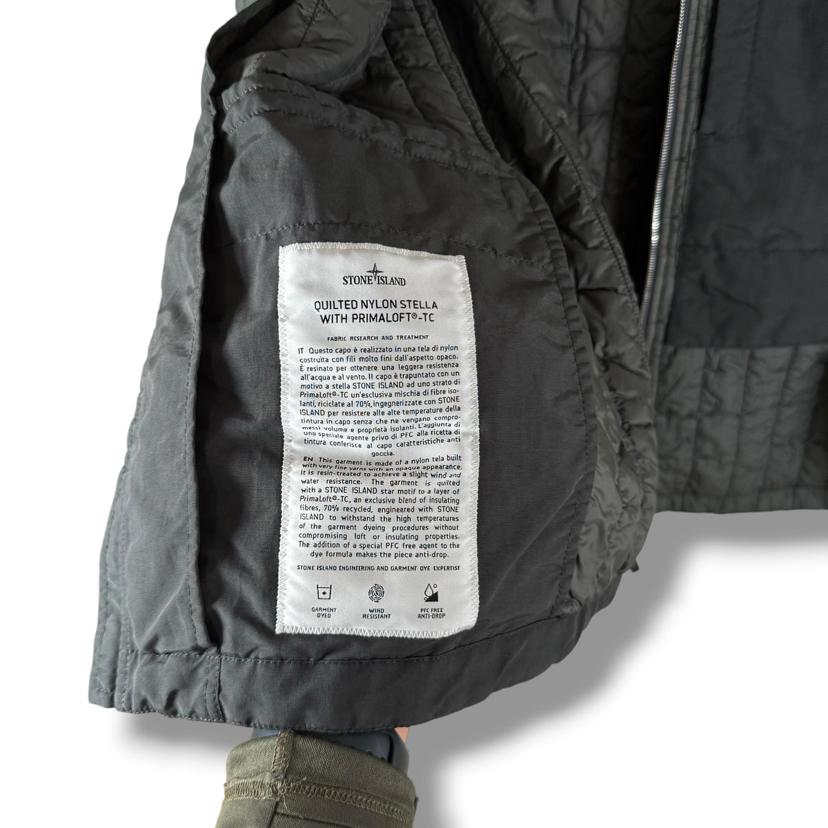 Stone Island Hooded Quilted Nylon Stella With Primaloft - TC (M, 23”)