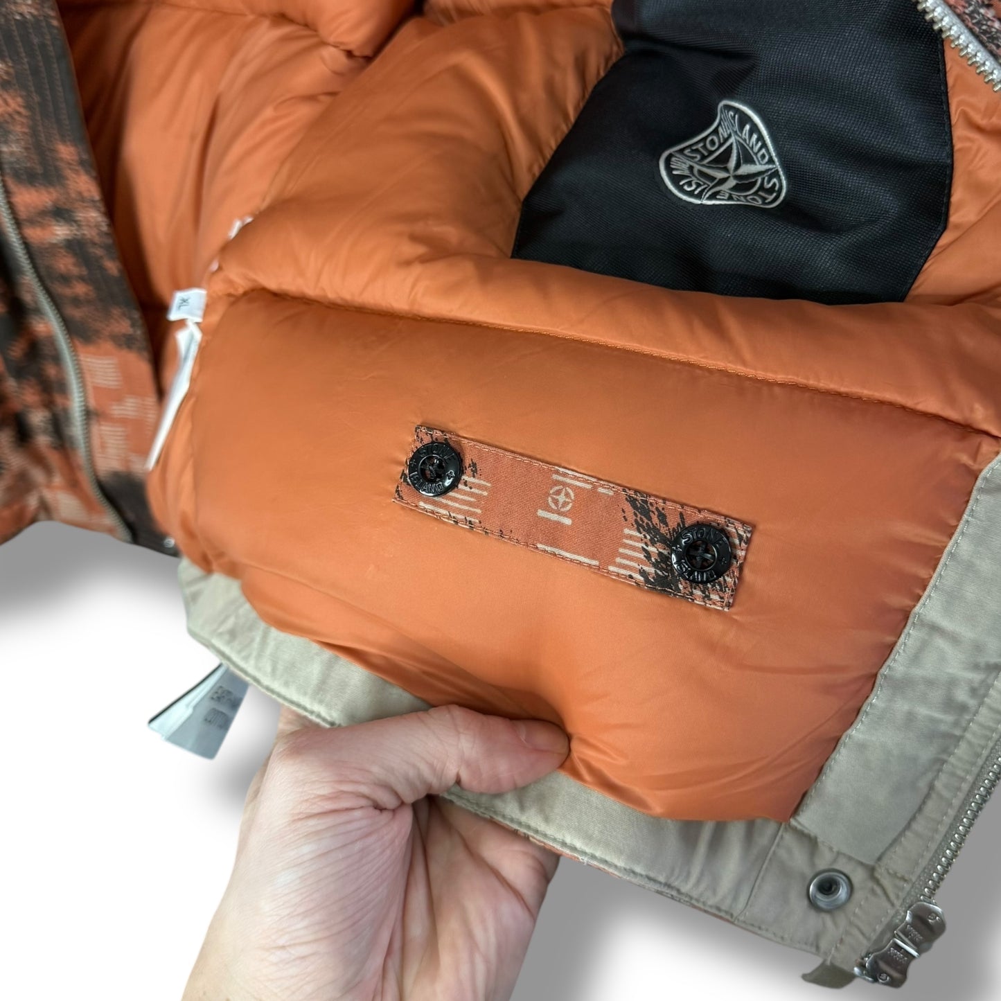 Stone Island Earth Mapping Camouflage Cotton Canvas-Down Body Warmer (XL, 24”)