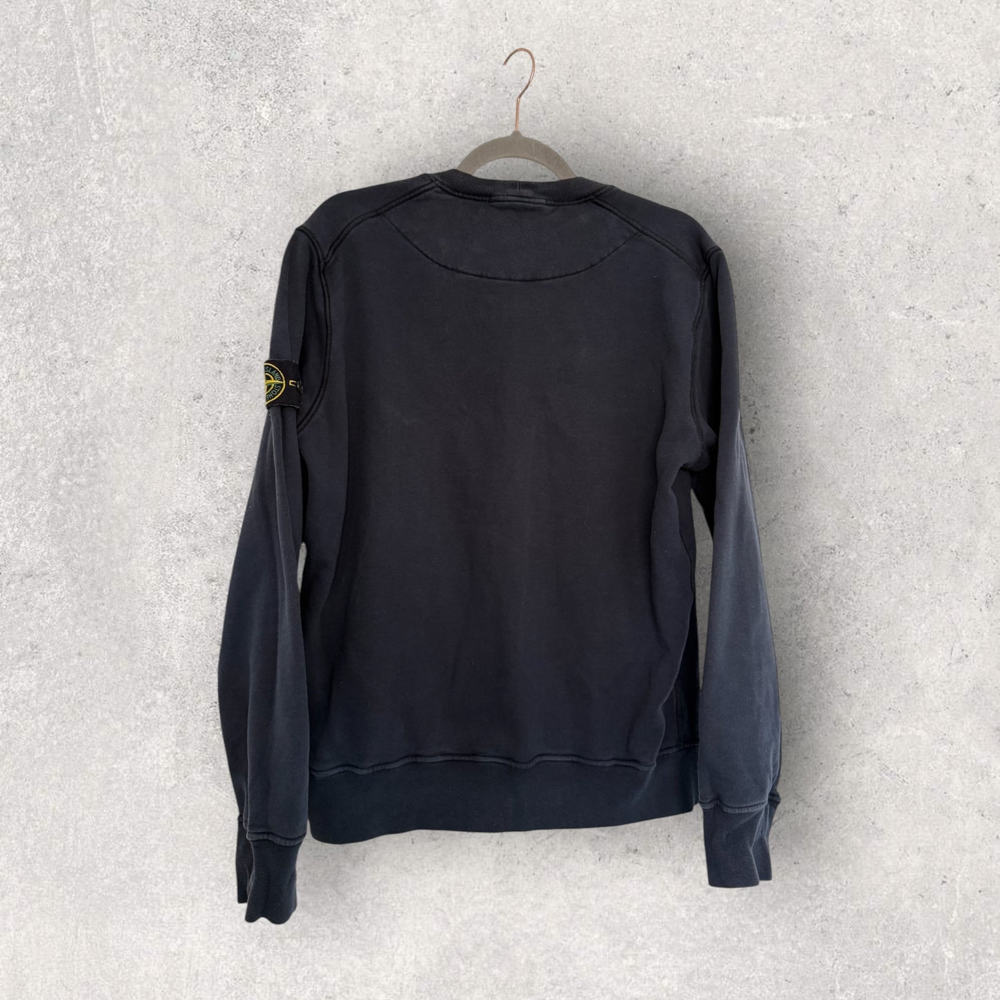 Stone Island Black Sweatshirt (L, 22.5”)