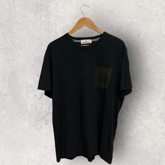 Stone Island Black Faded Compass Tee (XXXL, 24.5”)
