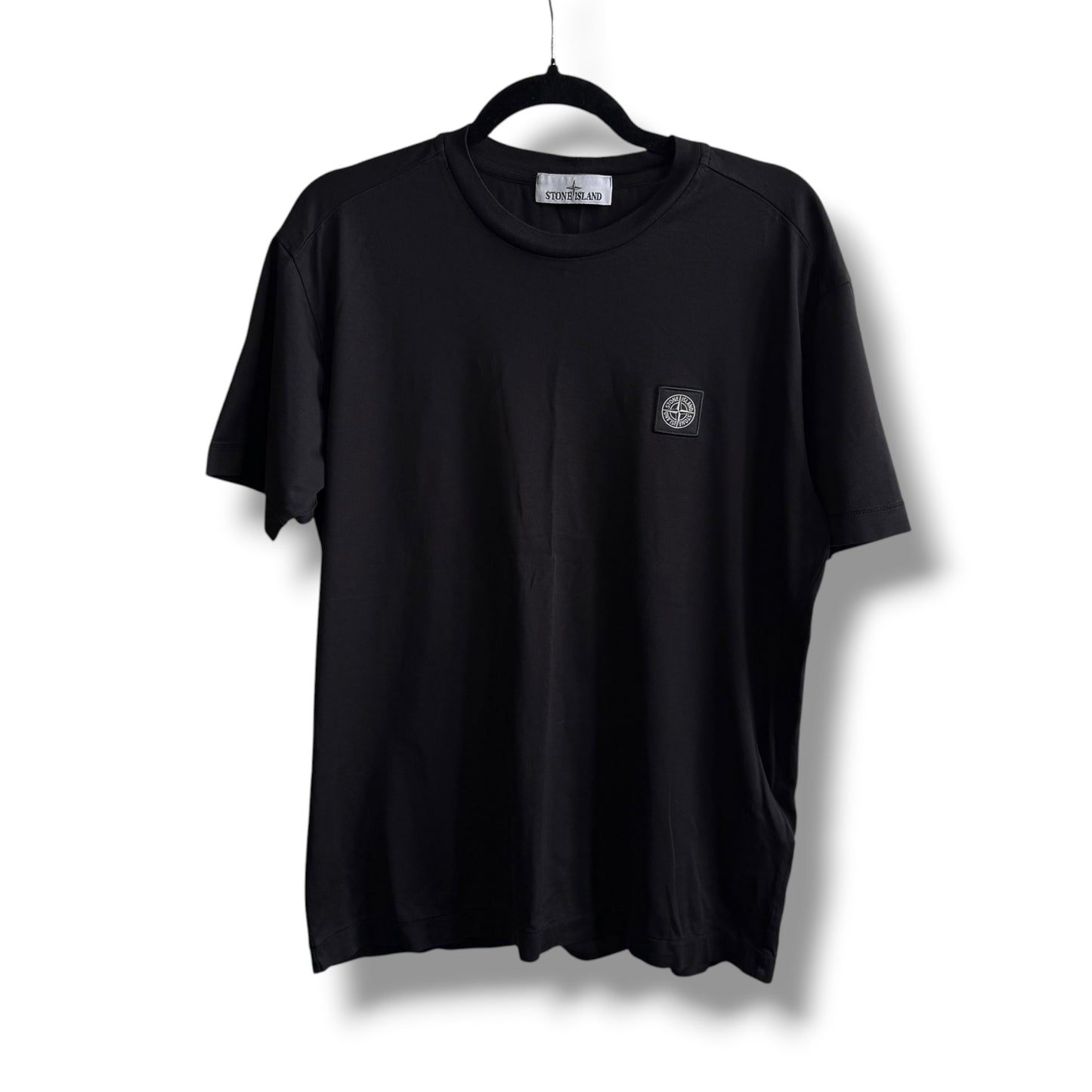 Stone Island Black T-Shirt (L, 21.5”)