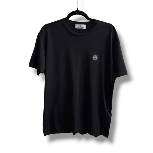 Stone Island Black T-Shirt (L, 21.5”)
