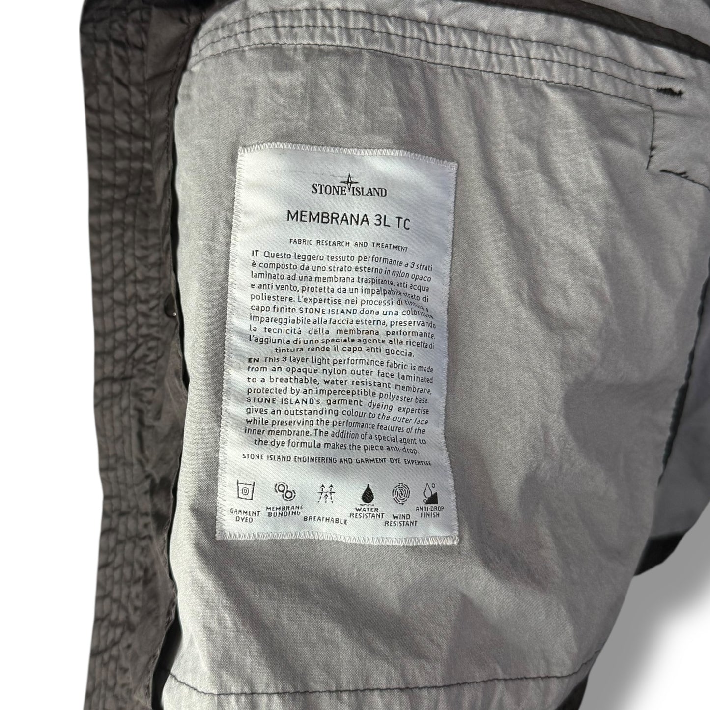 Stone Island Membrana Parka 3L-TC (L, 24”)