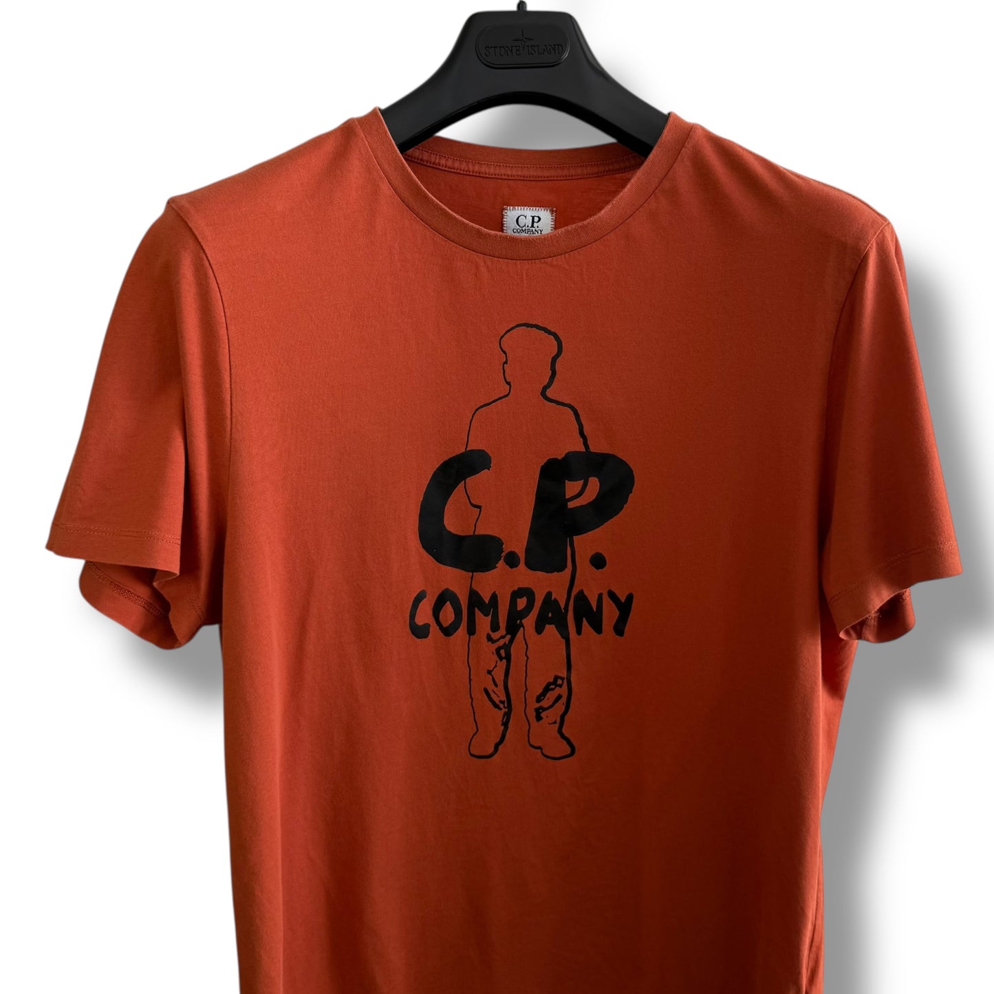 CP Company Orange Graphic T-Shirt (L, 20.5”)