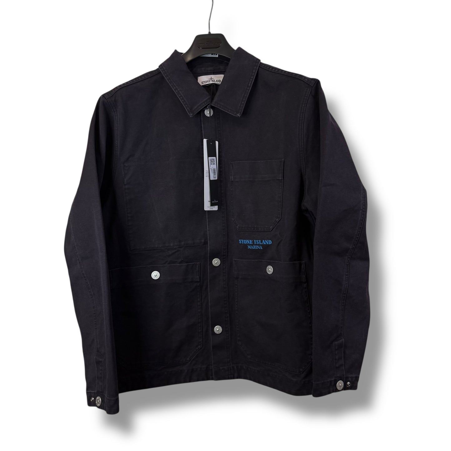 Stone Island Marina Plated Cotton Canvas Jacket (XL, 25”)
