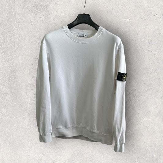 Stone Island White Sweatshirt (XL, 24”)